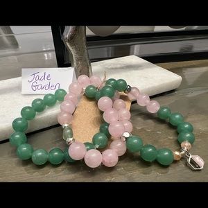Jade and Rose Quartz.   New.  set of 3